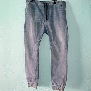 Pacsun, jean joggers, light blue, skinny large